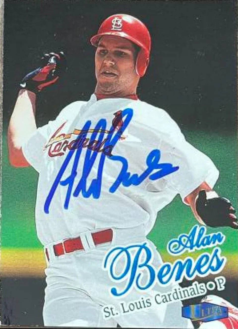 Alan Benes Signed 1998 Fleer Ultra Baseball Card - St Louis Cardinals