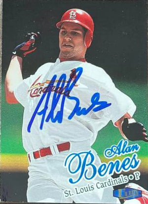 Alan Benes Signed 1998 Fleer Ultra Baseball Card - St Louis Cardinals - PastPros