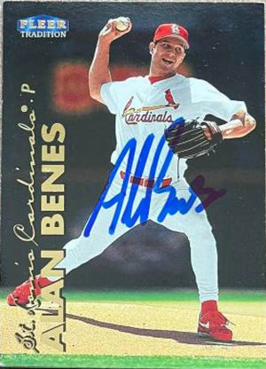 Alan Benes Signed 1999 Fleer Tradition Baseball Card - St Louis Cardinals - PastPros