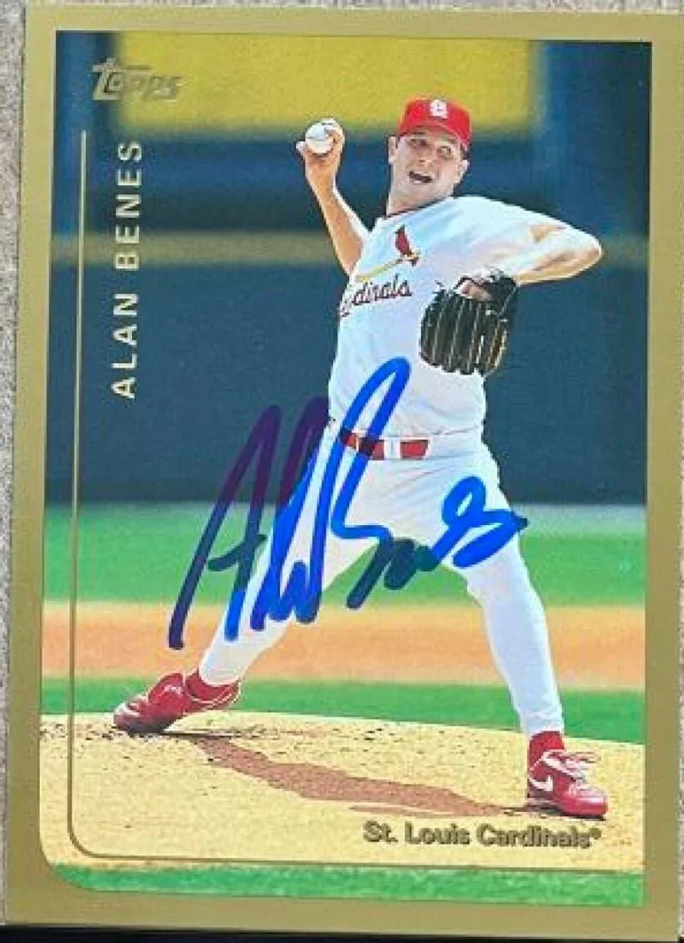 Alan Benes Signed 1999 Topps Baseball Card - St Louis Cardinals