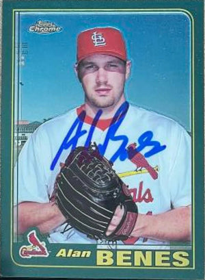 Alan Benes Signed 2001 Topps Chrome Baseball Card - St Louis Cardinals - PastPros