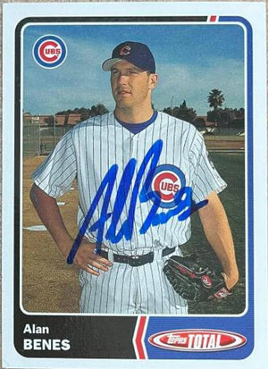 Alan Benes Signed 2002 Topps Total Baseball Card - Chicago Cubs - PastPros