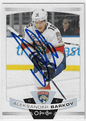 Aleksander Barkov Signed 2019 - 20 O - Pee - Chee Hockey Card - Florida Panthers - PastPros