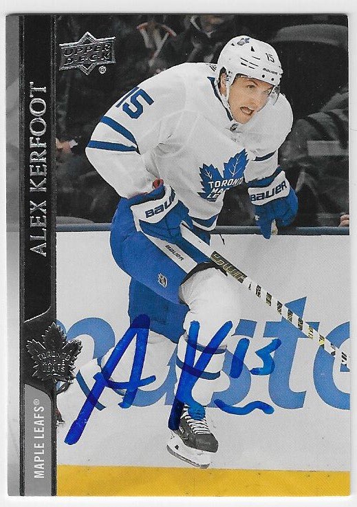 Alex Kerfoot Signed 2020-21 Upper Deck Hockey Card - Toronto Maple Leafs