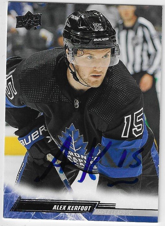Alex Kerfoot Signed 2022 - 23 Upper Deck Hockey Card - Toronto Maple Leafs - PastPros