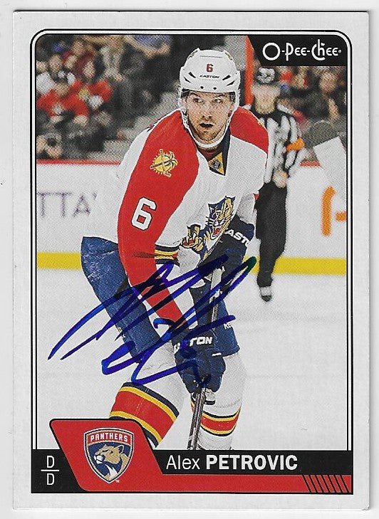 Alex Petrovic Signed 2016-17 O-Pee-Chee Hockey Card - Florida Panthers