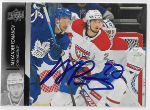 Alexander Romanov Signed 2021 - 22 Upper Deck Hockey Card - Montreal Canadiens - PastPros