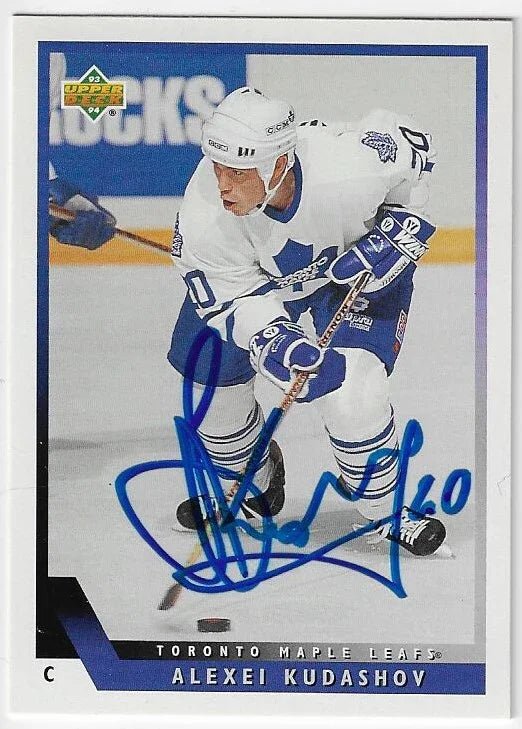 Alexei Kudashov Signed 1993 - 94 Upper Deck Hockey Card - Toronto Maple Leafs - PastPros