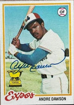 Andre Dawson Signed 1978 Topps Baseball Card - Montreal Expos