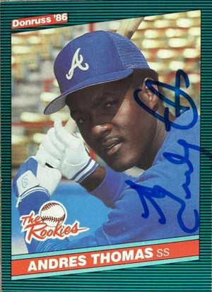 Andres Thomas Signed 1986 Donruss Rookies Baseball Card - Atlanta Braves