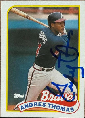 Andres Thomas Signed 1989 Topps Baseball Card - Atlanta Braves