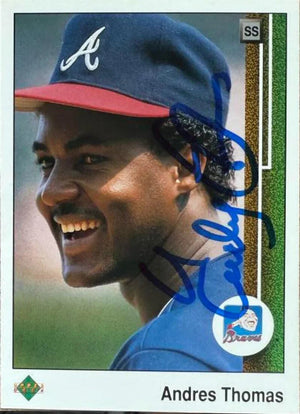 Andres Thomas Signed 1989 Upper Deck Baseball Card - Atlanta Braves