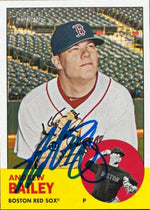 Andrew Bailey Signed 2012 Topps Heritage Baseball Card - Boston Red Sox
