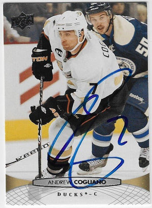 Andrew Cogliano Signed 2011-12 Upper Deck Hockey Card - Anaheim Ducks