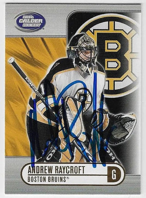 Andrew Raycroft Signed 2003 - 04 Pacific Calder Hockey Card - Boston Bruins - PastPros