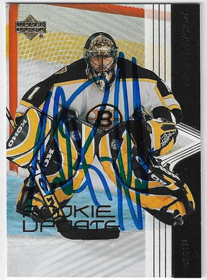 Andrew Raycroft Signed 2003 - 04 Upper Deck Rookie Update Hockey Card - Boston Bruins - PastPros