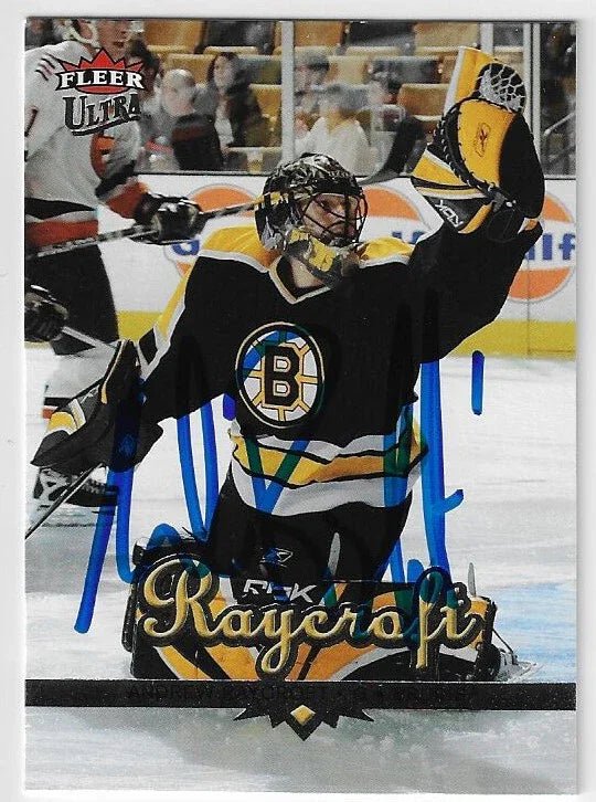 Andrew Raycroft Signed 2005 - 06 Fleer Ultra Hockey Card - Boston Bruins - PastPros