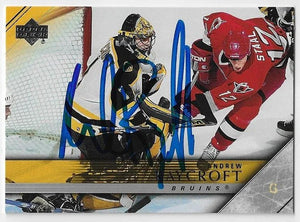 Andrew Raycroft Signed 2005 - 06 Upper Deck Hockey Card - Boston Bruins - PastPros