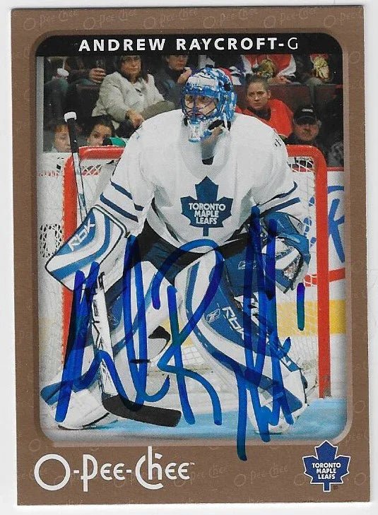 Andrew Raycroft Signed 2006 - 07 O - Pee - Chee Hockey Card - Toronto Maple Leafs - PastPros