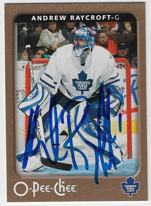 Andrew Raycroft Signed 2006 - 07 O - Pee - Chee Hockey Card - Toronto Maple Leafs - PastPros