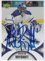 Andrew Raycroft Signed 2006 - 07 Upper Deck Mini Jersey Hockey Card - Toronto Maple Leafs - PastPros