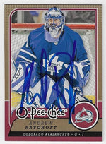 Andrew Raycroft Signed 2008-09 O-Pee-Chee Hockey Card - Colorado Avalanche