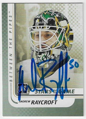 Andrew Raycroft Signed 2010-11 In The Game Between the Pipes Hockey Card - Dallas Stars