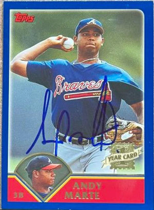 Andy Marte Signed 2003 Topps Baseball Card - Atlanta Braves