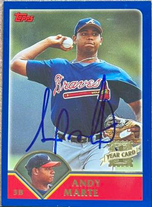 Andy Marte Signed 2003 Topps Baseball Card - Atlanta Braves - PastPros