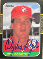 Andy Van Slyke Signed 1987 Donruss Baseball Card - St Louis Cardinals