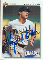 Andy Van Slyke Signed 1992 Upper Deck Baseball Card - Pittsburgh Pirates #132