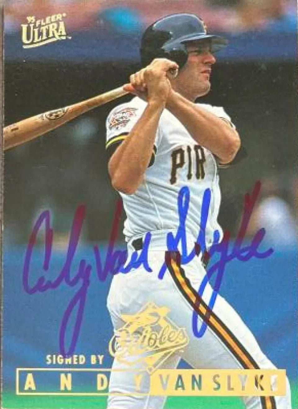Andy Van Slyke Signed 1995 Fleer Ultra Baseball Card - Pittsburgh Pirates