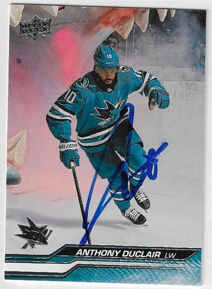 Anthony Duclair Signed 2023-24 Upper Deck Hockey Card - San Jose Sharks