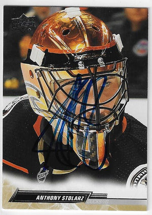 Anthony Stolarz Signed 2022-23 Upper Deck Hockey Card - Anaheim Ducks