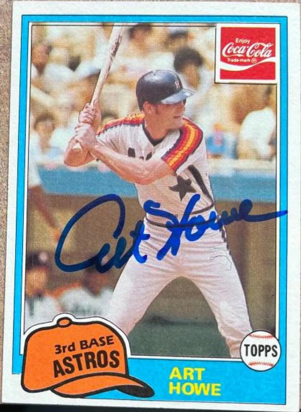 Art Howe Signed 1981 Topps Coca-Cola Baseball Card - Houston Astros