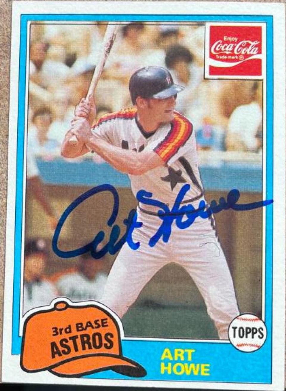 Art Howe Signed 1981 Topps Coca-Cola Baseball Card - Houston Astros - PastPros