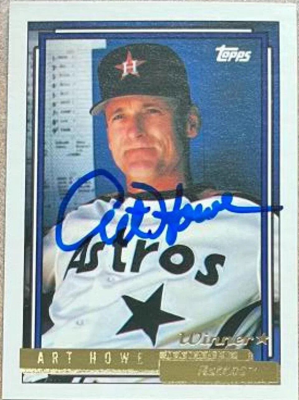 Art Howe Signed 1992 Topps Gold Winner Baseball Card - Houston Astros