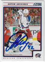 Artem Anisimov Signed 2012-13 Score Hockey Card - Columbus Blue Jackets