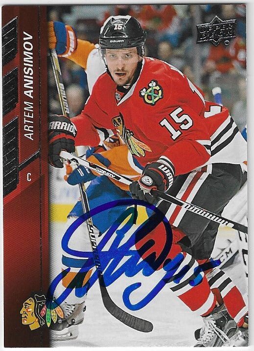 Artem Anisimov Signed 2015 - 16 Upper Deck Hockey Card - Chicago Blackhawks - PastPros