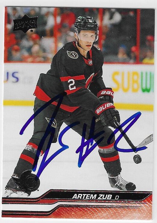 Artem Zub Signed 2023-24 Upper Deck Hockey Card - Ottawa Senators