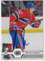 Artturi Lehkonen Signed 2019-20 Upper Deck Hockey Card - Montreal Canadiens
