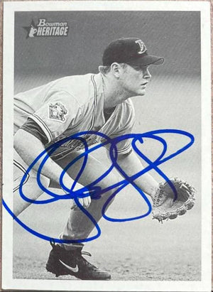 Aubrey Huff Signed 2001 Bowman Heritage Baseball Card - Tampa Bay Devil Rays