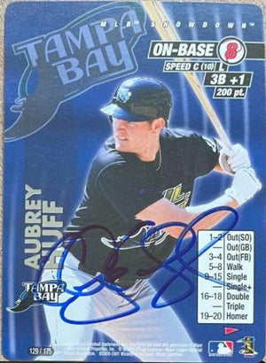 Aubrey Huff Signed 2001 MLB Showdown Pennant Run Baseball Card - Tampa Bay Devil Rays