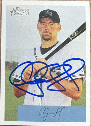 Aubrey Huff Signed 2002 Bowman Heritage Baseball Card - Tampa Bay Devil Rays - PastPros