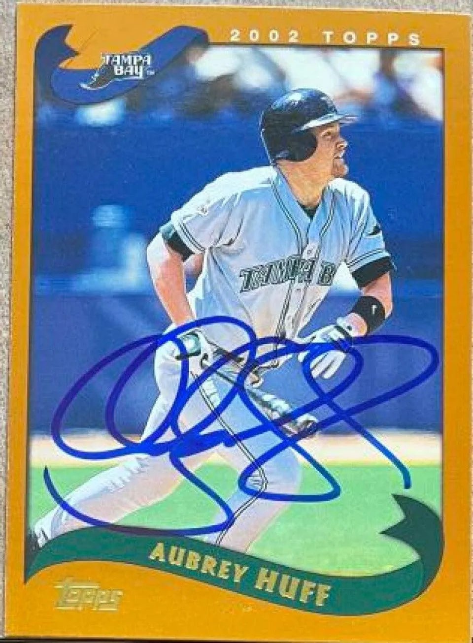 Aubrey Huff Signed 2002 Topps Baseball Card - Tampa Bay Devil Rays