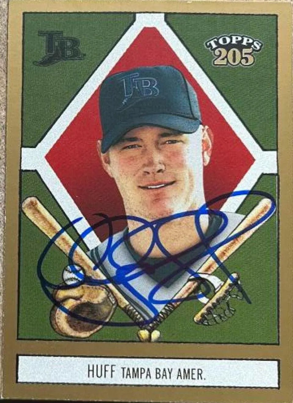 Aubrey Huff Signed 2003 Topps 205 Baseball Card - Tampa Bay Devil Rays