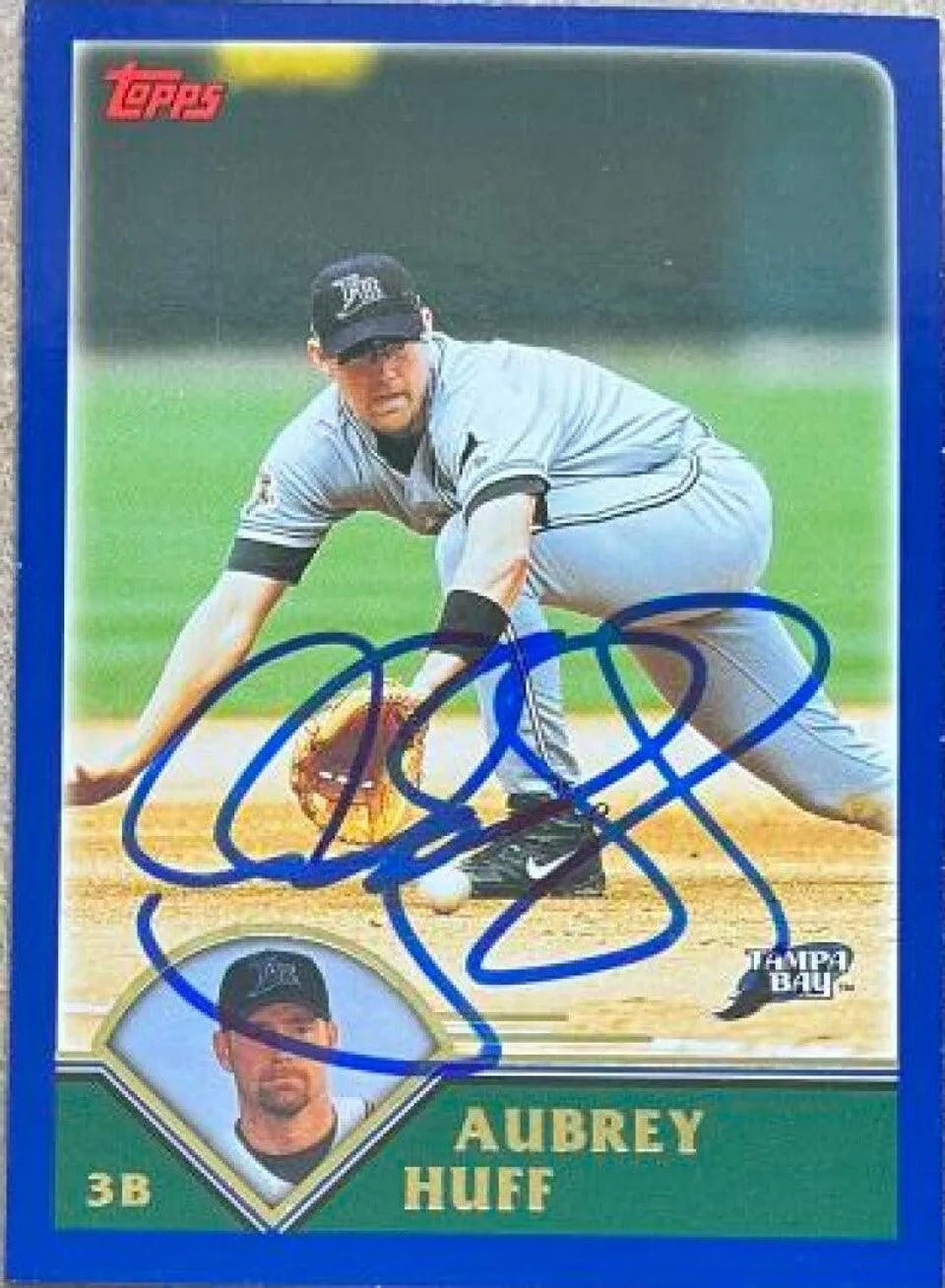 Aubrey Huff Signed 2003 Topps Baseball Card - Tampa Bay Devil Rays