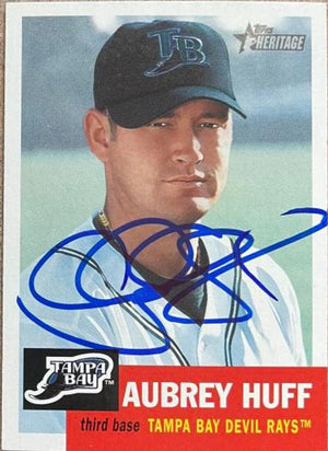 Aubrey Huff Signed 2003 Topps Heritage Baseball Card - Tampa Bay Devil Rays - PastPros