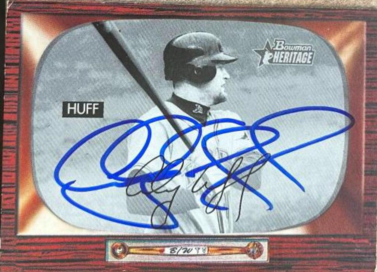 Aubrey Huff Signed 2004 Bowman Heritage B&W Baseball Card - Tampa Bay Devil Rays - PastPros