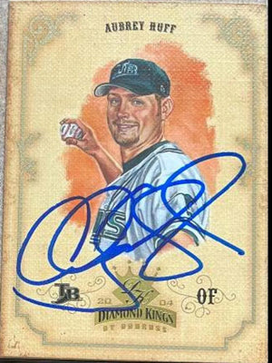 Aubrey Huff Signed 2004 Donruss Diamond Kings Baseball Card - Tampa Bay Devil Rays - PastPros